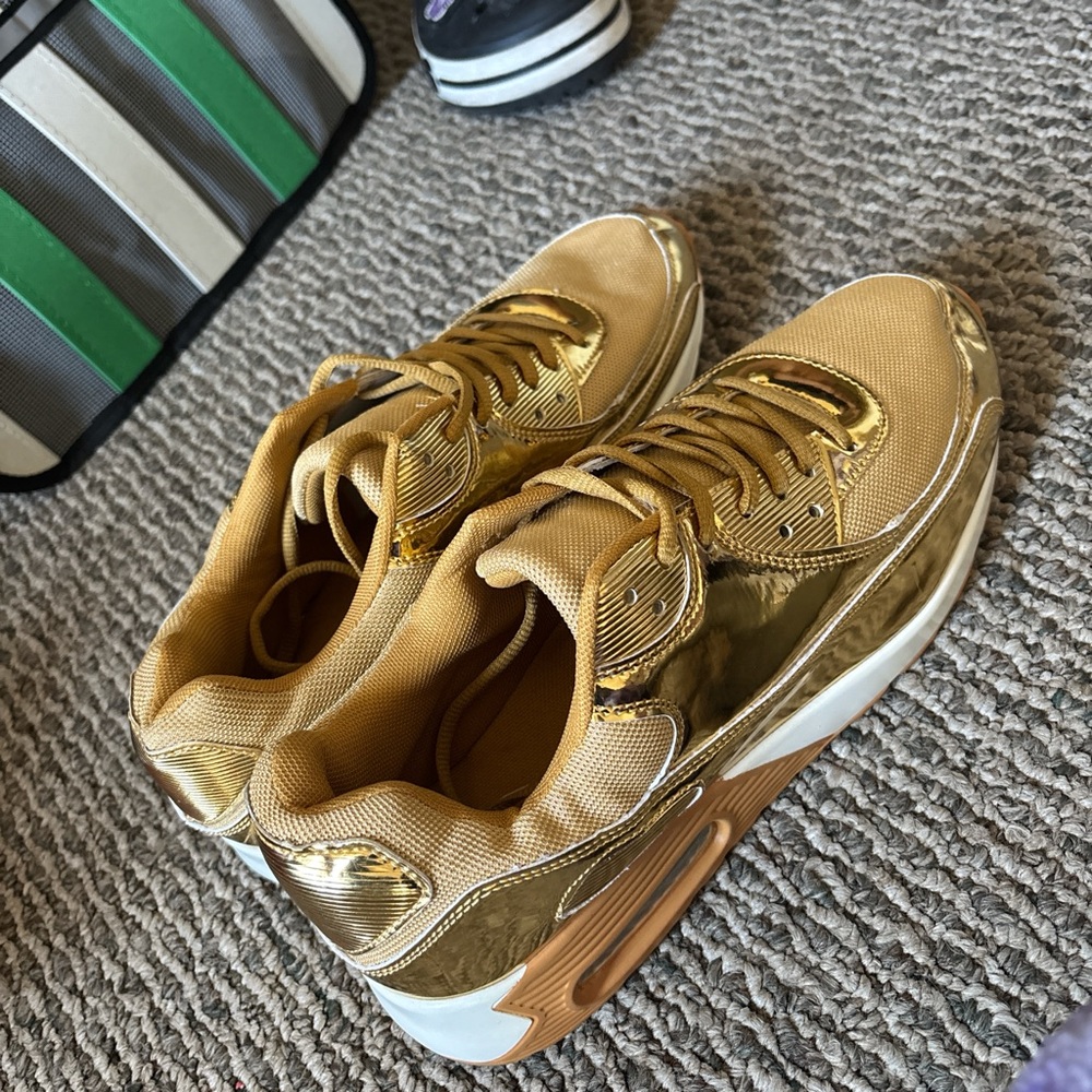 Gold sneakers